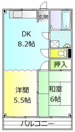 南ハイツＢの物件間取画像